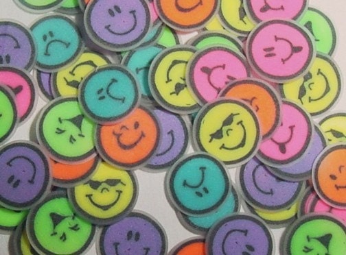 20 SLICES Smile face emotion set fimo nail art