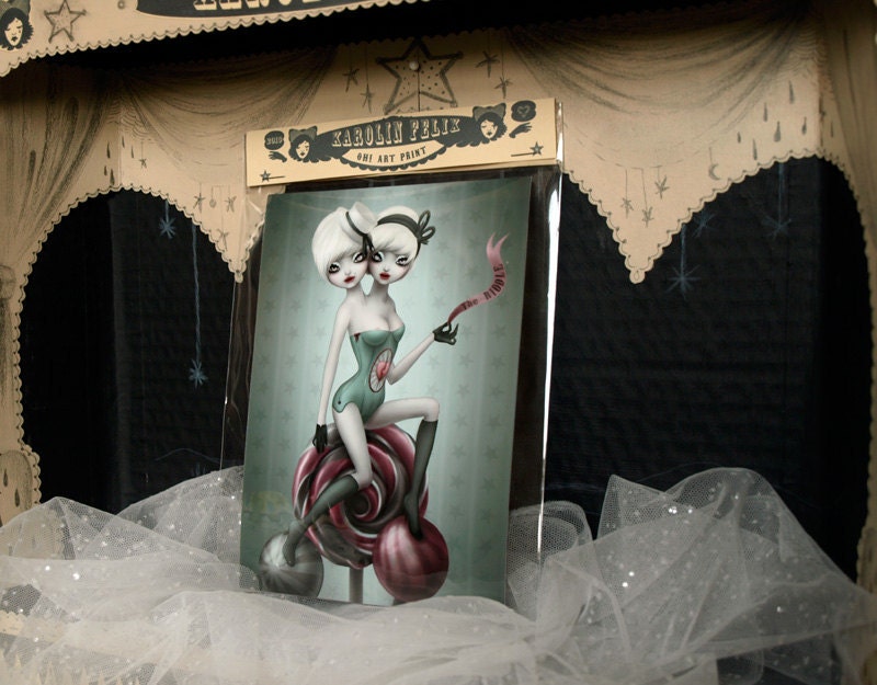 Conjoined Twins. 8x10. victorian freakshow. circus burlesque. cabinet of curiosities. medical oddities. pop surreal art by KarolinFelix