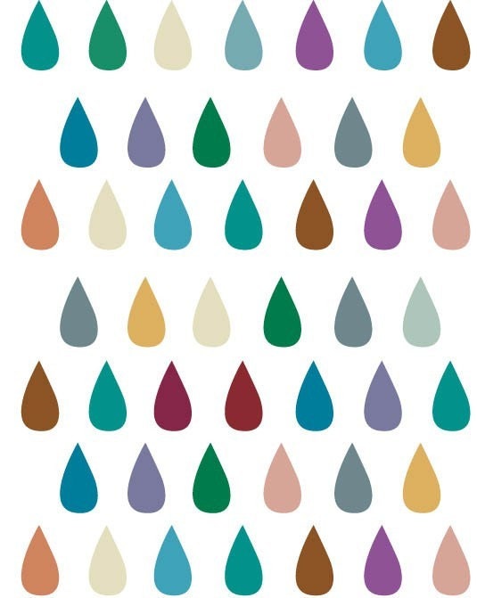 Raindrops on white - Colorful Multicolor Drops - 8 x 10 Print