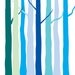Winter Trees in Shades of Blue - 8x10 Art Print