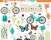 Buy 2 Sets, Get 2 Sets FREE - Digital Clipart - Lazy Spring Day