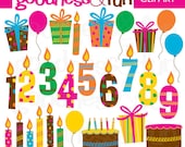 Buy 2 Sets, Get 2 Sets FREE - Digital Clipart - Birthday Extravaganza