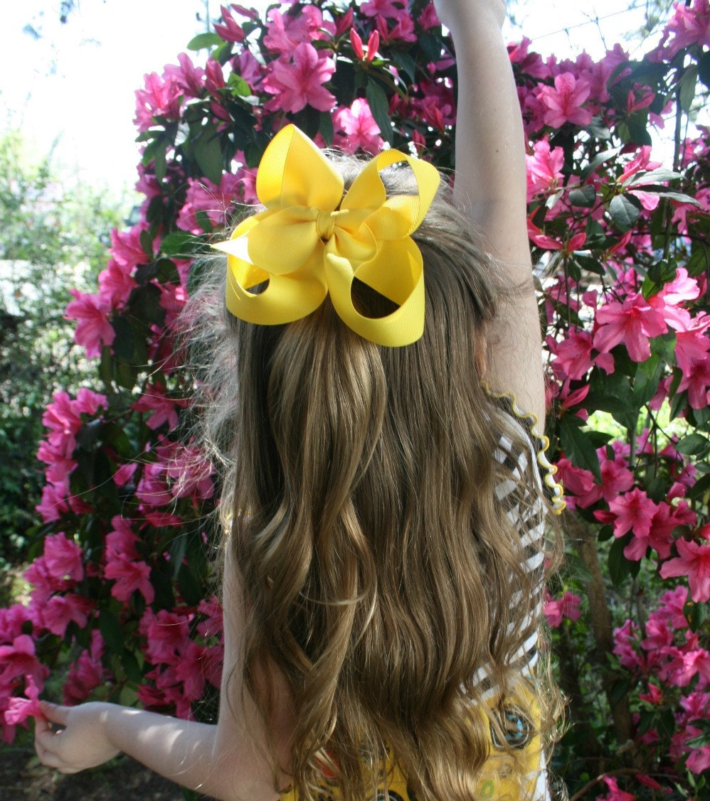 Pick 5 Large Classic Loop Butterfly Hair Bows -1.5" ribbon - Spring / Easter / Photos / Birthday Party /  Flower Girl / Princess Pageant