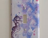 Light Switch Cover Sea Horse Art Great baby nursery Art decor Or For Any Ocean Theme