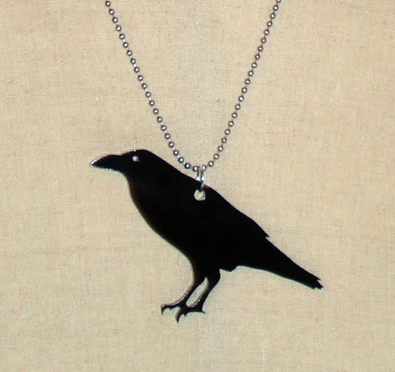 Raven Necklace Crow Black Bird by purpleandlime