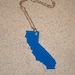 California State Necklace - Blue Acrylic on Chain