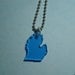 Small Michigan Necklace in Light Blue Lasercut Acrylic