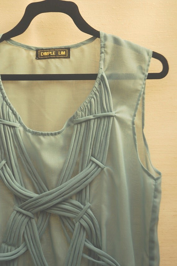 Steel Blue Loose Tunic with  Strap Details