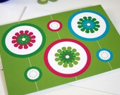 Blank lime green 'Citrus Slice' grass green folded 4x6" card in bright summer colours, fuschia pink, aqua, ocean blue