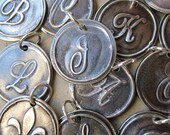 Custom Wax Seal Initial Charm Pendant (fine silver handmade initial pendant)