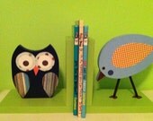 Owl and Bird Bookends Forest Friends