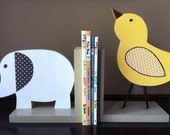 Elephant and Bird Bookends