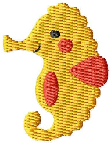 Seahorse Machine Embroidery Design Mini