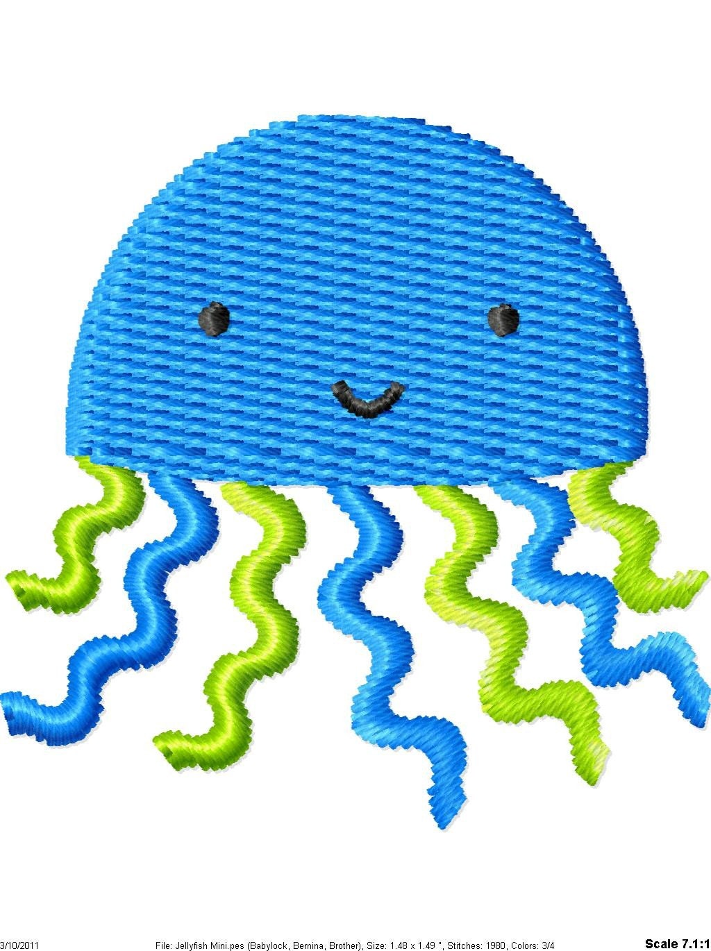 Jellyfish Mini Machine Embroidery Design
