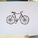 LINOCUT PRINT - Bike BLACK bicycle letterpress poster 8x10