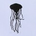 LINOCUT PRINT - Jellyfish BLACK letterpress silhouette marine poster 8x10