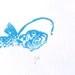 LINOCUT PRINT - Viperfish BLUE letterpress poster 8x10