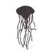 LINOCUT PRINT - Jellyfish BLACK letterpress silhouette marine poster 8x10