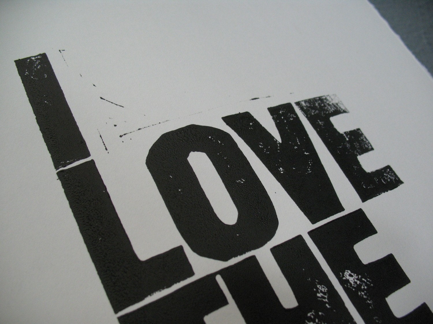 POSTER - I love the sh-t... BLACK block print 10x18 letterpress