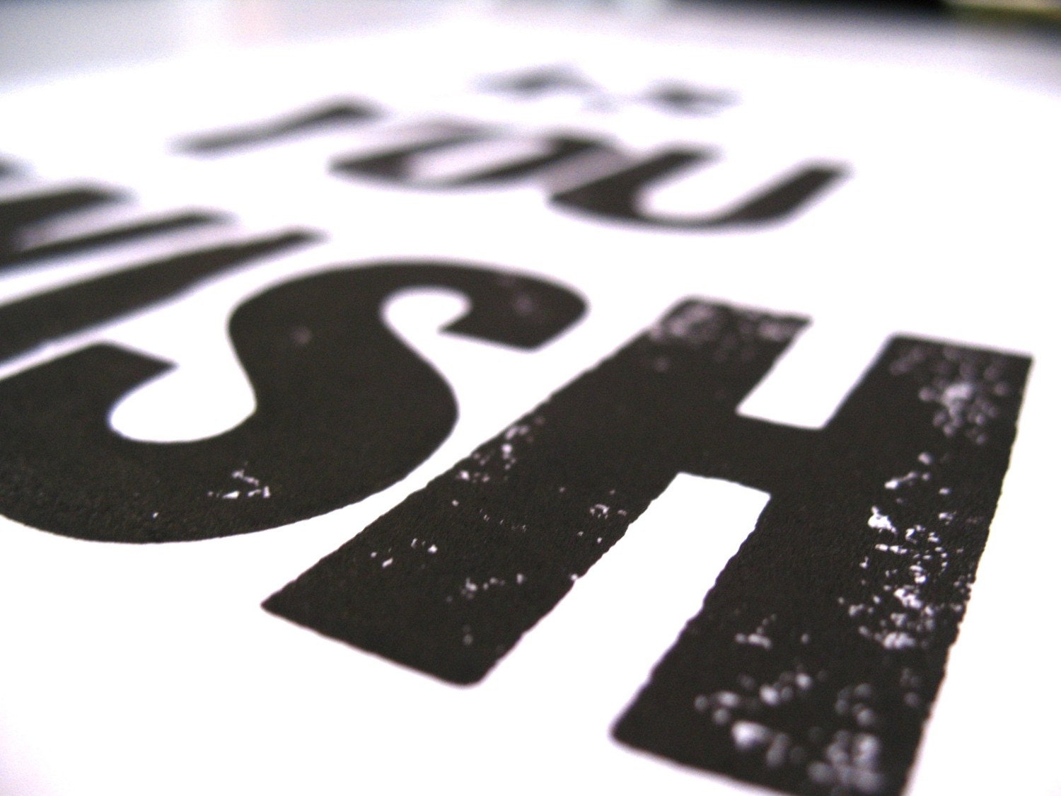 PRINT - as you wish BLACK LETTERPRESS 8x10 typography poster