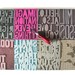 POSTER - I love you... GREY block print 10x18 letterpress typography