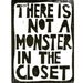 LINOCUT PRINT - not a monster BLACK letterpress - poster 8x10