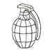 LINOCUT PRINT - Hand grenade BLACK letterpress poster 8x10