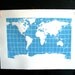 LINOCUT POSTER - large world map block print print  22x30