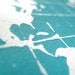 PRINT - world map - robins egg blue linocut 8X10 letterpress poster