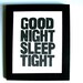 PRINT - Good Night Sleep Tight LINOCUT (black) poster 8x10