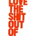 POSTER - I love you... RED LINOCUT typography print 10x18 letterpress quote