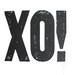 LETTERPRESS PRINT - XO black valentine typography poster 8x10