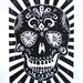 PRINT - Day of the dead skull LINOCUT 8x10 calavera