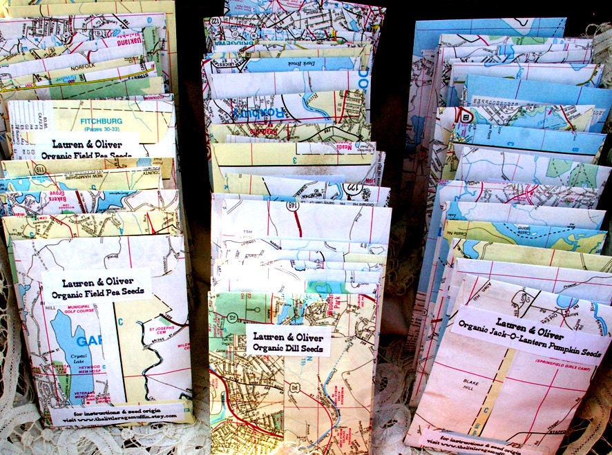 Wedding Favors, 50 Seed Packets, Organic Seeds, Heirloom Seeds, Custom Labels, Handmade Envelopes, eco friendly wedding