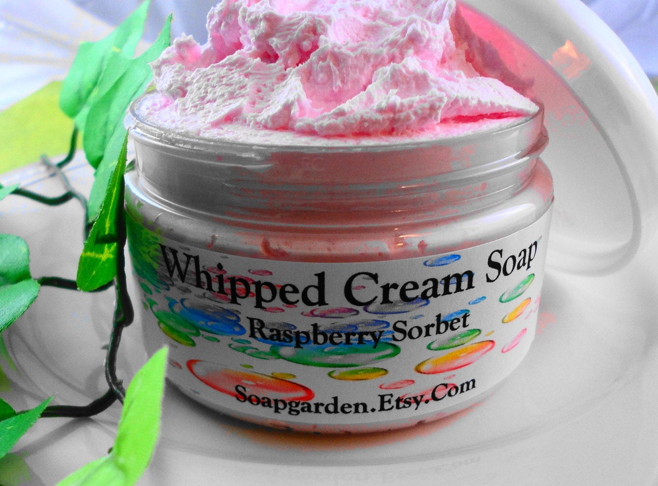 Soaps - NEW Raspberry Sorbet Whipped Cream Soap - Glycerin Soap - Handmade Soap