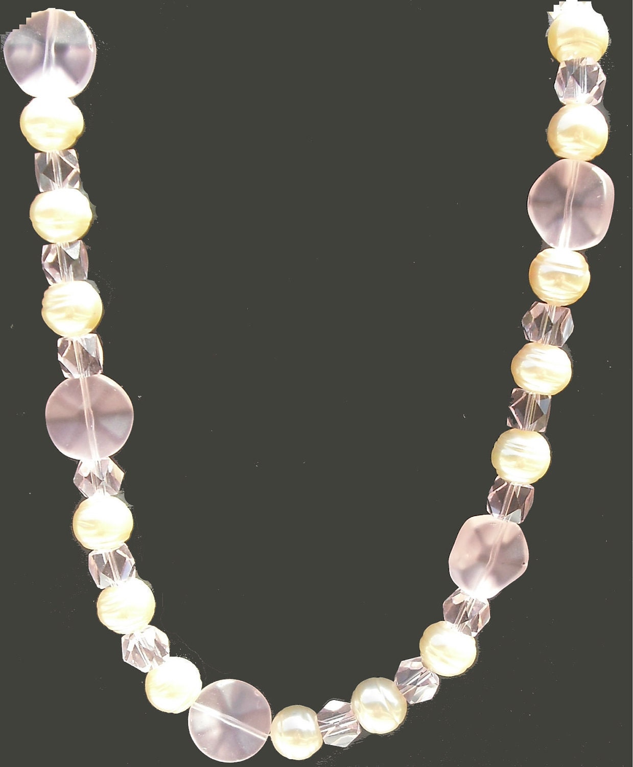 Breast Cancer Pink Beaded Necklace