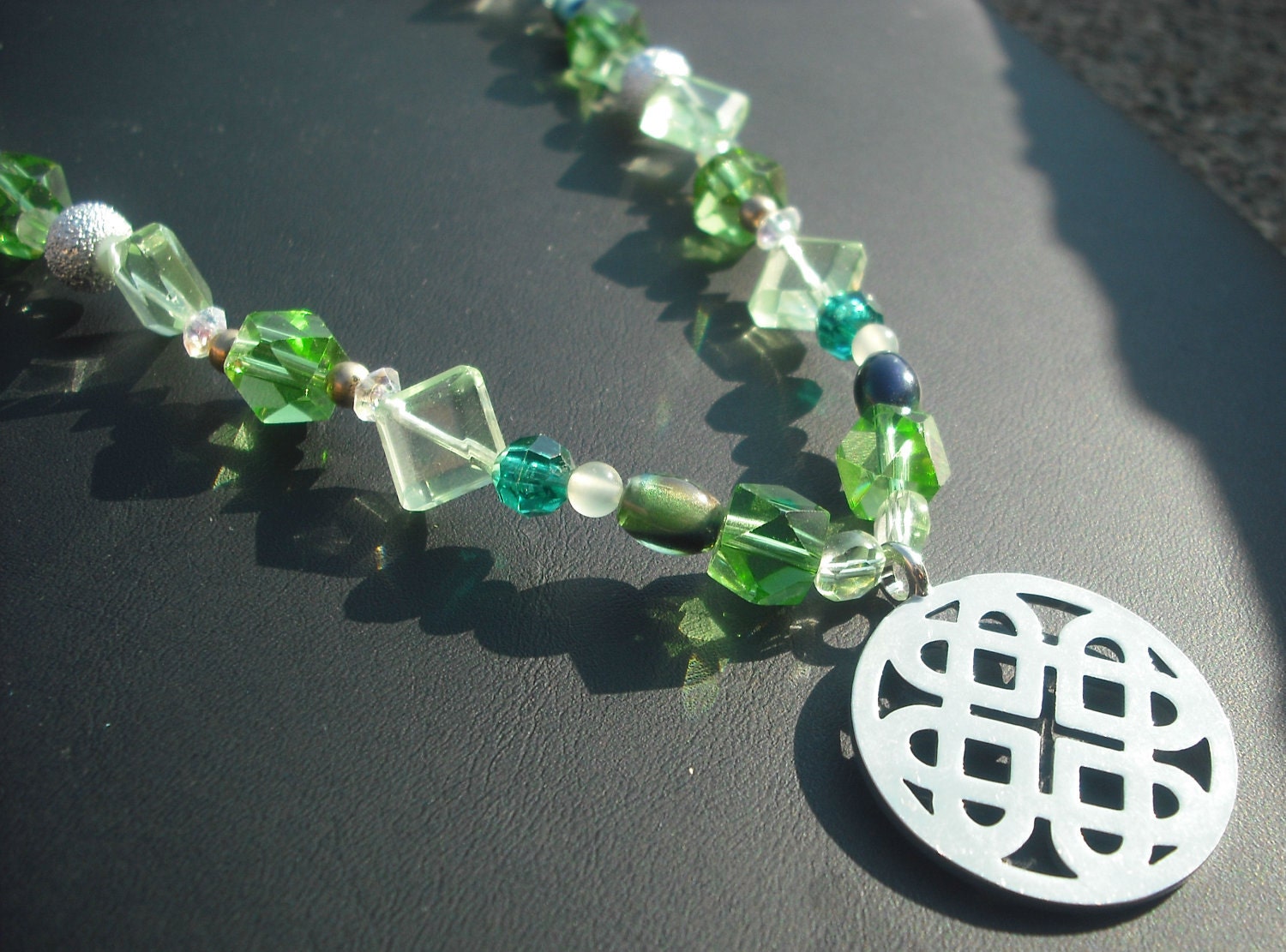 Green Irish Clover Necklace