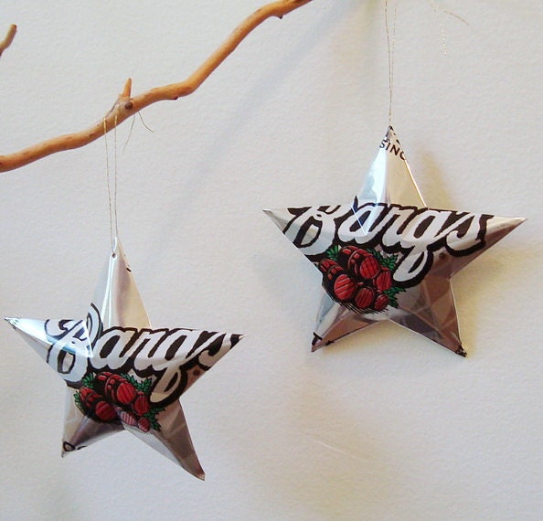 Barqs Root Beer Stars Ornaments  Soda Can Upcycled