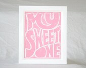 PHISH My Sweet One Song Lyric Typography Poster Print