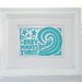 BABY NURSERY PRINT Baby makes three Marine Ocean Blue