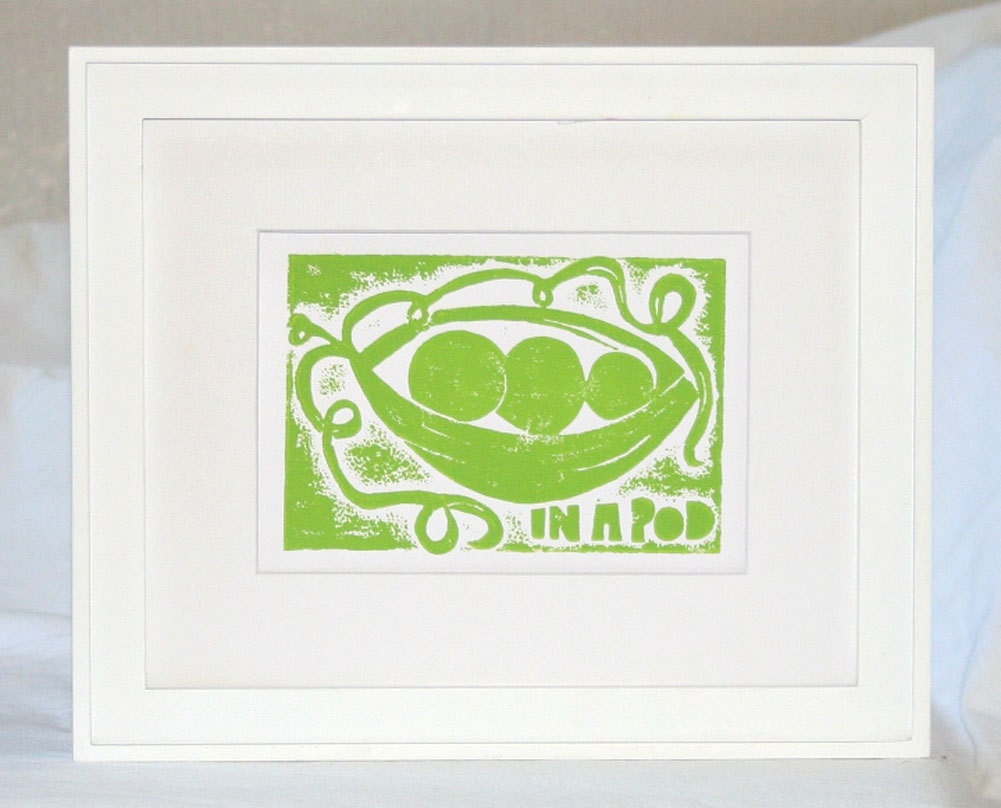 MOTHER'S DAY Wall Art, Kitchen Art, Peas in a Pod, Mothers Day Gift Idea, MOM, Raw Art Letterpress, Typography, Nursery Decor