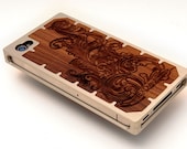 EXO12 Western Engraved Aluminum & Hardwood iPhone 4S Case