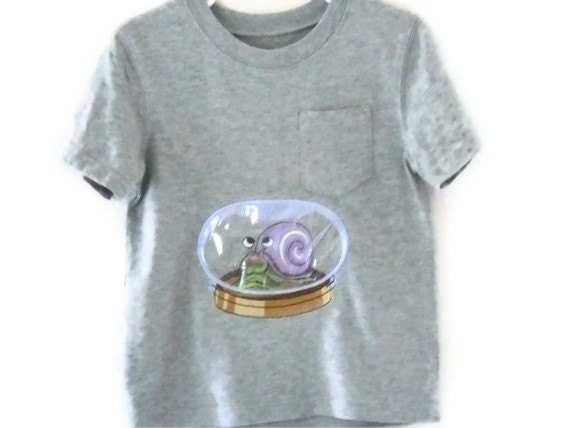 Bug In A Jar Appliqued T-Shirt Size 4T- Snail
