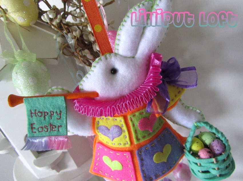 Easter Bunny nursery mobile in bright pastels