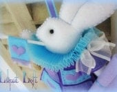 Nursery Mobile - White Rabbit in Court - Purple Heart