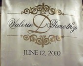Personalized Hand Painted Customized Monogram Aisle Runner Fabric FREE MONOGRAM
