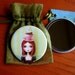Girl , teacup , ship - pocket mirror - nautical Alice in wonderland mirror - Long Trip To Tea Time - by Marisol Spoon