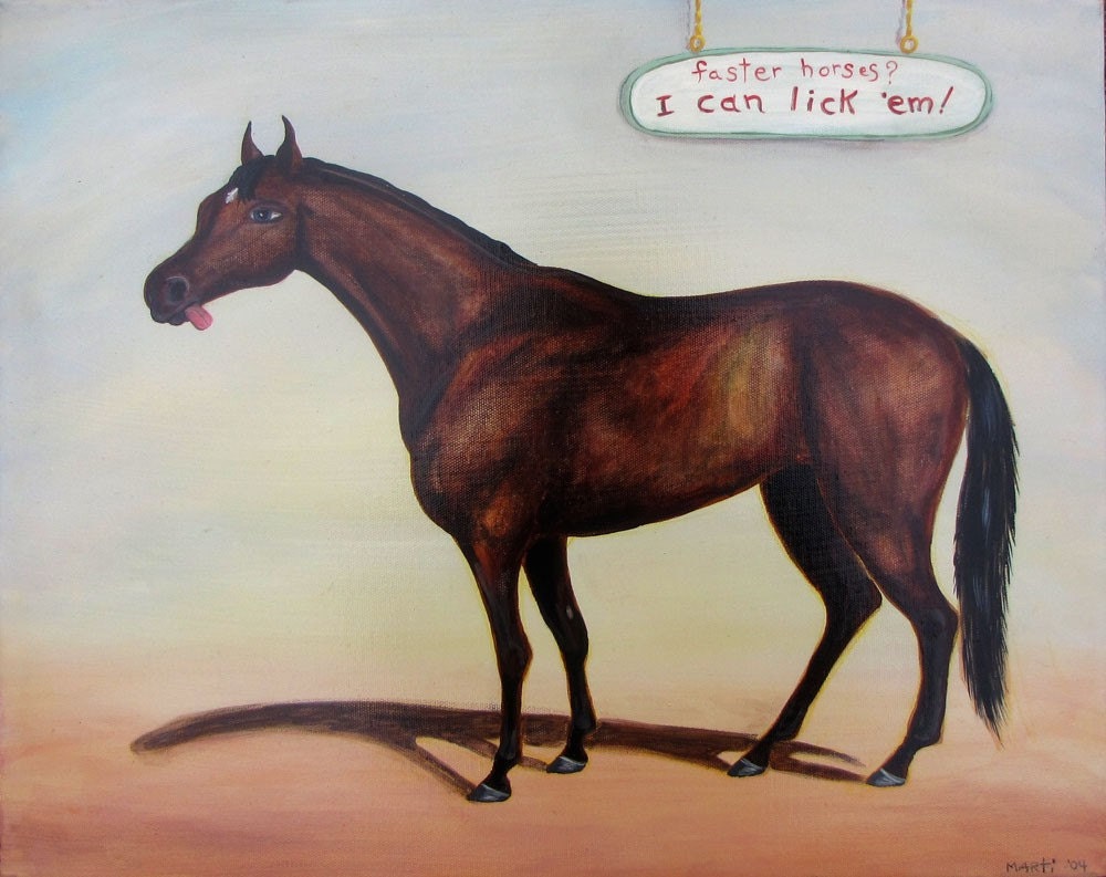 Horse Racing Painting - Thoroughbred Art - Slightly Twisted Pop Art