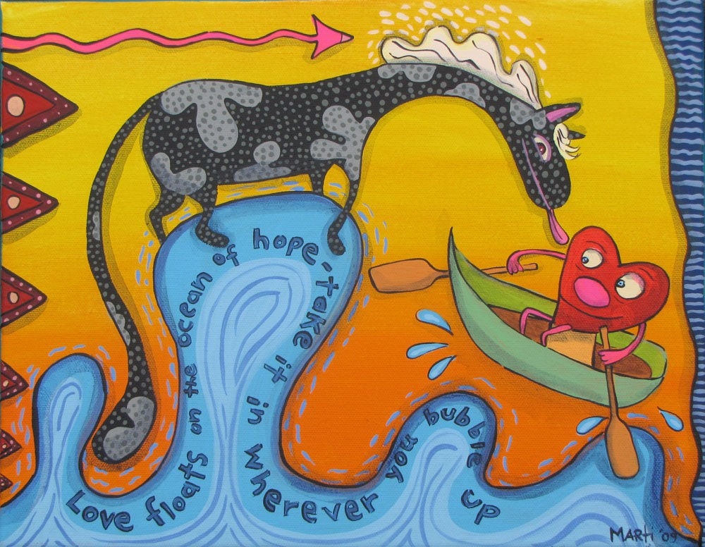 Hope Floats - Love Floats Too - Pop Art Pony Painting - HappyArt