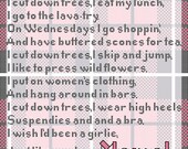 Monty Python Lumberjack Song Counted Cross Stitch Pattern